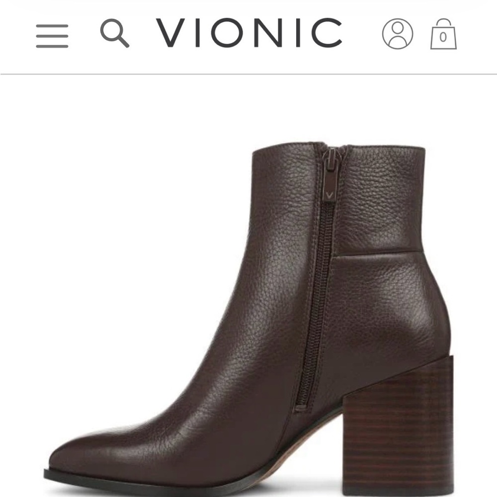 Vionic Dark Brown Ankle Booties